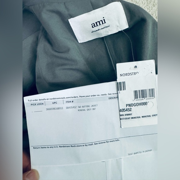 AMI Mens's Paris Twill Sport Single-Breasted Tailored Blazer in grey EU 50 US 40 - Picture 15 of 17